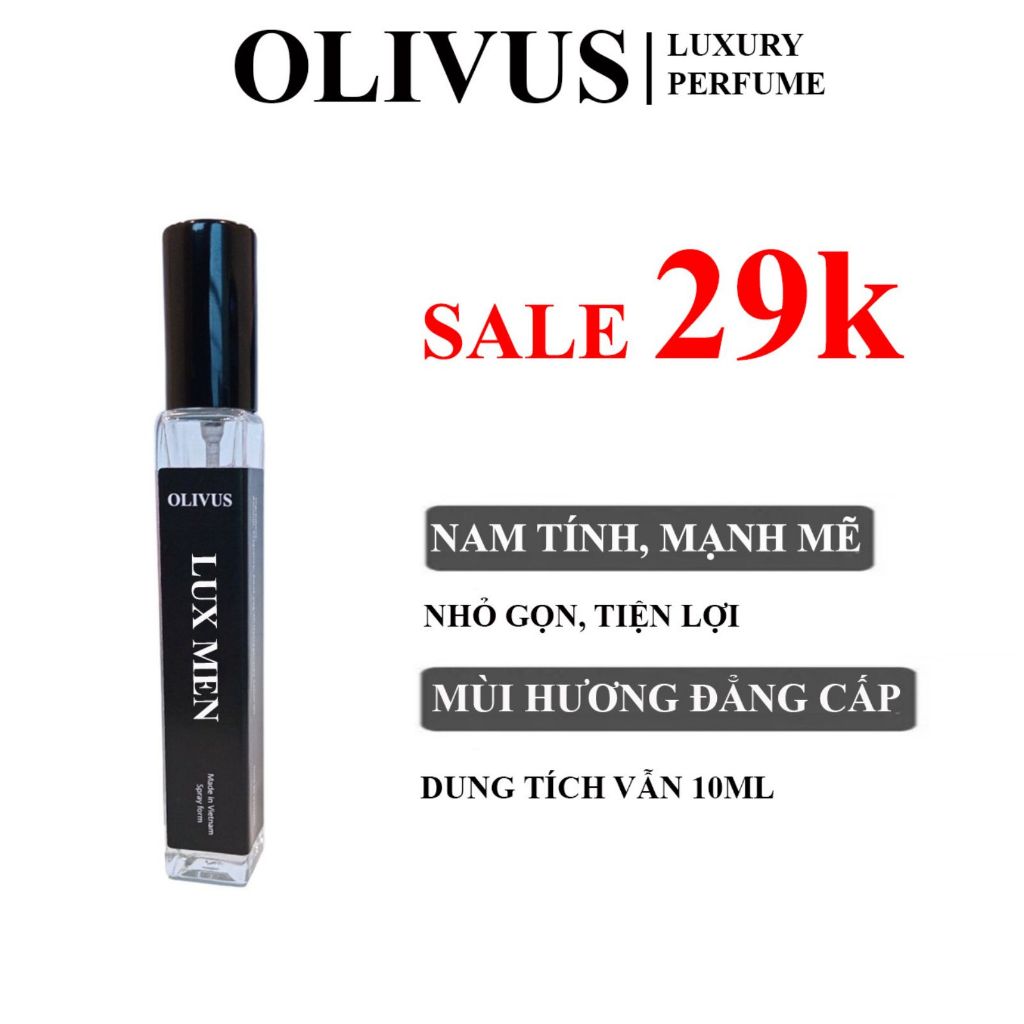 Nước Hoa Dành Cho Phái Nam Hương Thơm Nam Tính Mạnh Mẽ Cuốn Hút Dạng Xịt 10ml