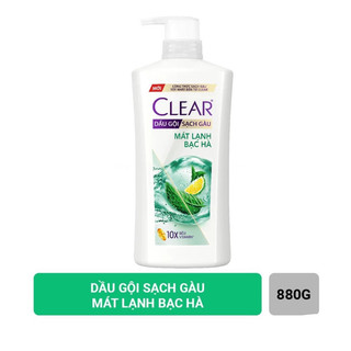 Dầu gội sạch gàu Clear mát lạnh bạc hà 880g