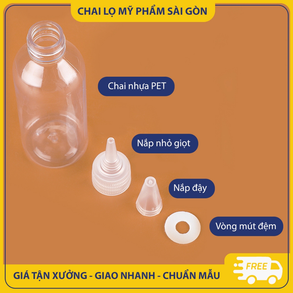 Chai nhựa chiết mỹ phẩm, mực xăm,10ml/ 20ml/ 30ml/ 50ml/ 60ml/ 80ml/ 100ml, chai nhỏ giọt tiện lợi - BuyOne - BOPE13