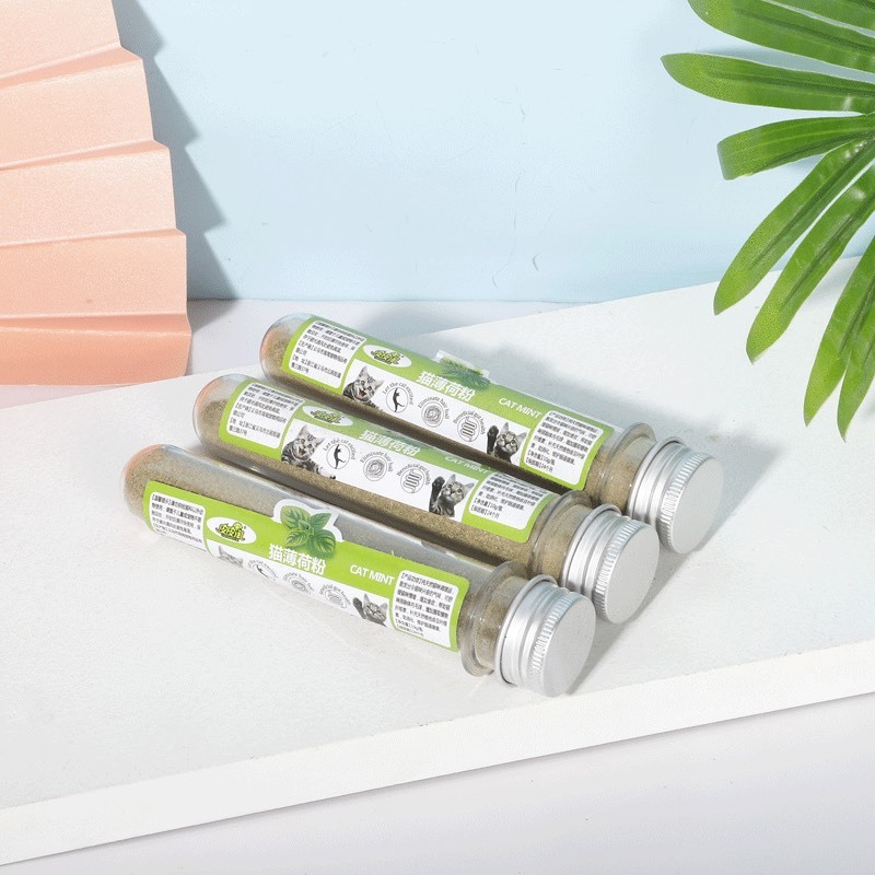 Cỏ Mèo Thơm CatNip 40ml, Cỏ Bạc Hà Giúp Trị Búi Lông Giảm Căng Thẳng Cho Mèo Phê Pha Xả Streess