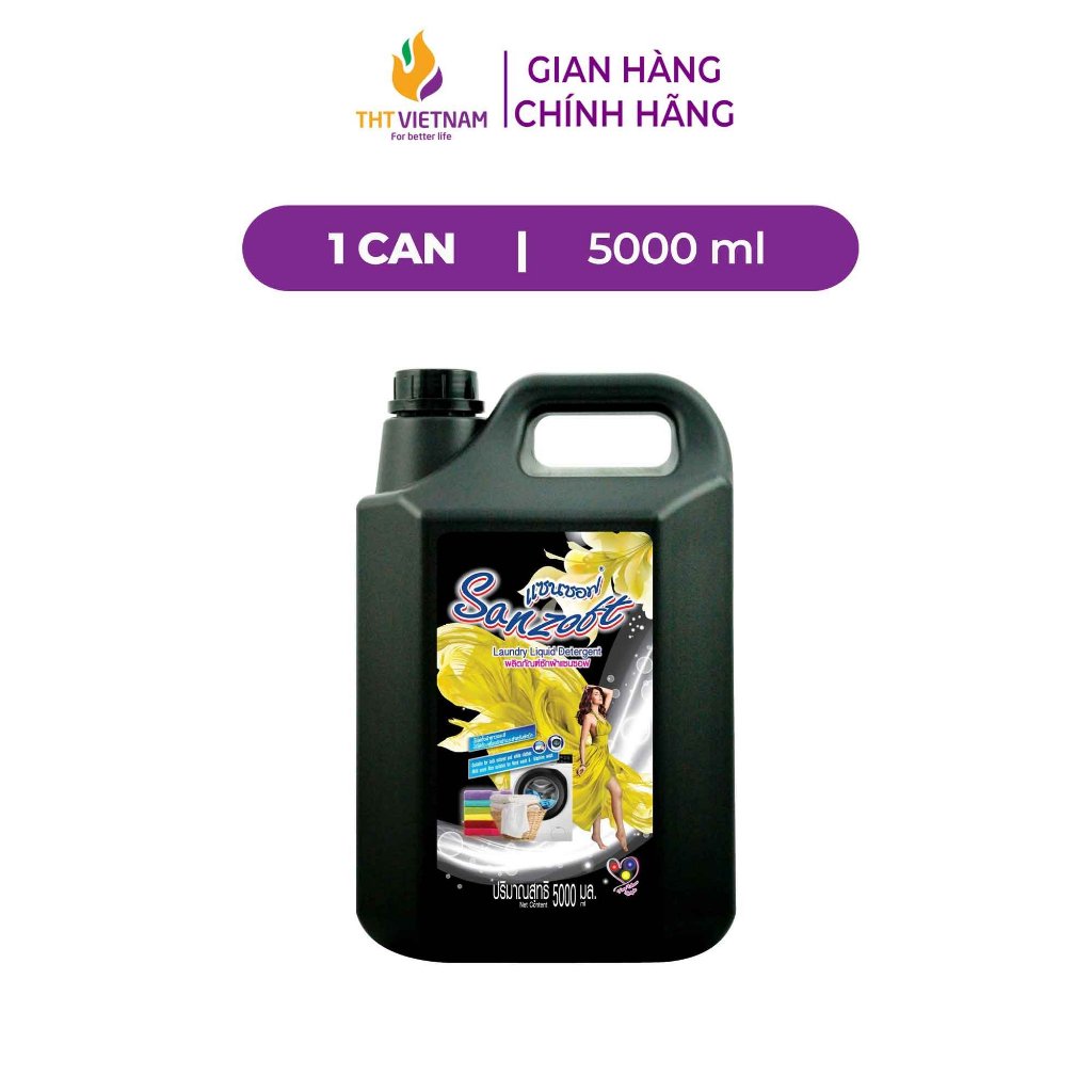 Nước giặt xả Sanzoft Hương Nước hoa Pháp Nồng nàn Lưu hương Đậm đặc 5 lít