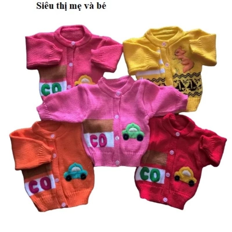 Áo Len Sơ Sinh Hình Ô Tô Cho Bé Trai Bé Gái 3-8kg