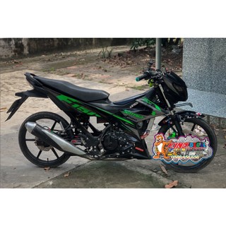 Tem Rời Satria màu đen xanh lá xám