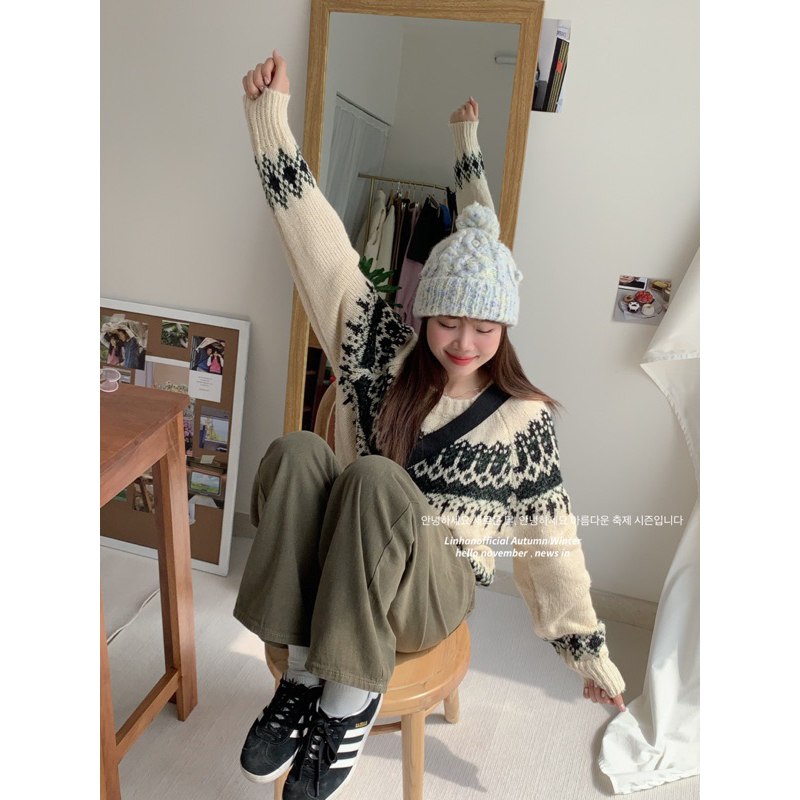 Áo Len thổ cẩm WE ARE cao cấp 6795 // Hàng có sẵn🇰🇷