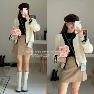  Áo Len viền đen tay nơ StyleKorean 1865    Hàng có sẵn🇰🇷 