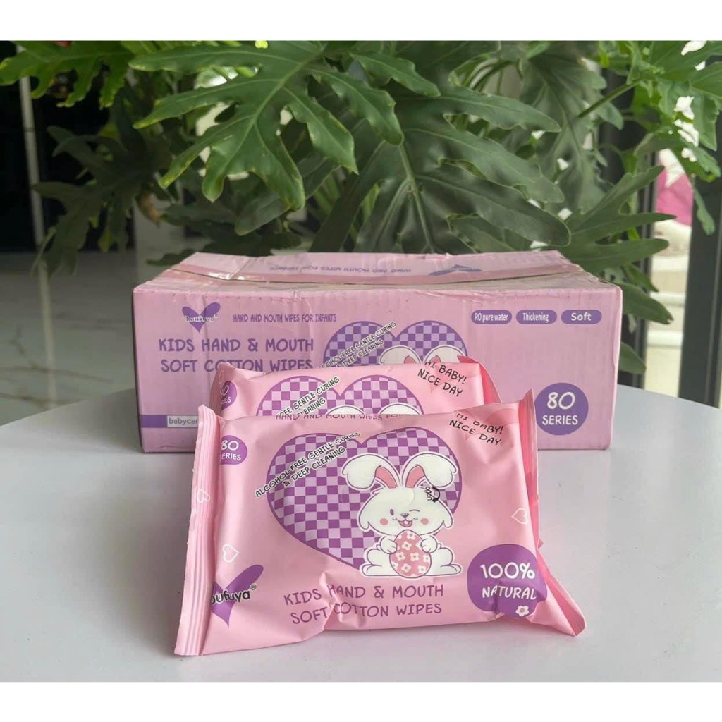 Combo thùng 10 bịch khăn ướt con thỏ siêu dai