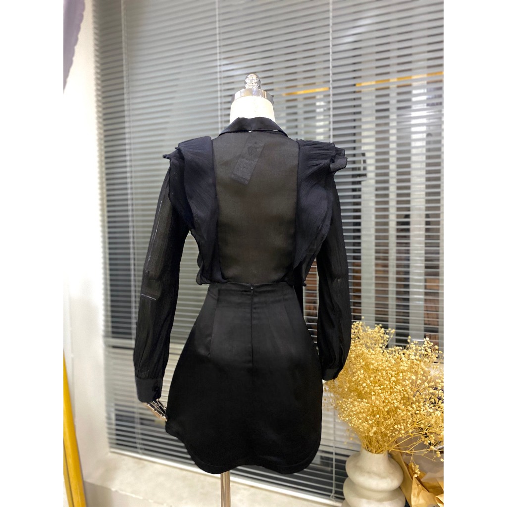 Sét bộ áo tơ voan đính dây đá kèm chân váy dáng A tapta  sét bộ tiểu thư Bigsize KN từ 50kg đến 100kg M/L/XL/XXL