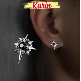  Khuyên tai nam nữ Đính Đá zircon họa tiết ngôi sao cá tính - Bông tai titan thời trang unisex Karin Accessories 