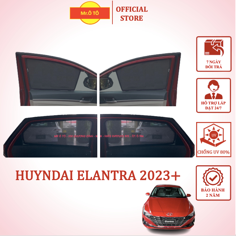 Rèm che nắng chống UV xe HYUNDAI ELANTRA 2022-2023 chống UV - Loại 1 Mr Ô Tô - Bảo hành 2 năm