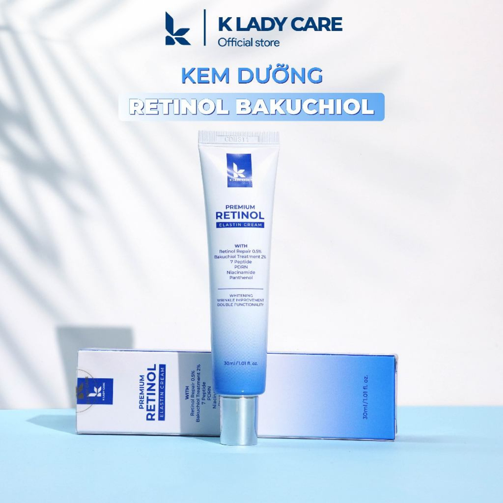 Kem Retinol k lady care,Kem Dưỡng K Lady Care 0.5% Retinol 30ml Premium Retinol Elastin Cream,tái tạo trẻ hóa da