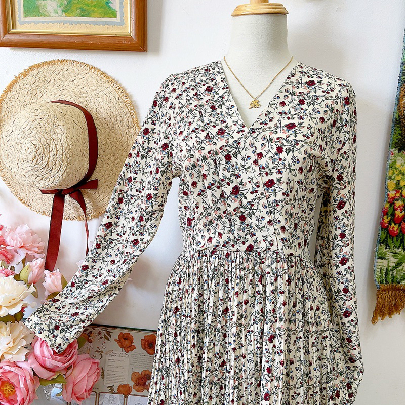 Đầm xếp ly hoa nhí Hàn