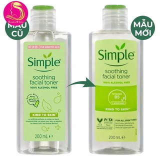 Nước hoa hồng Simple dưỡng da cấp ẩm và làm se khít lỗ chân lông 200ml Anh