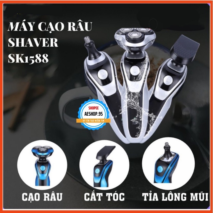 Máy Cạo Râu Đa Năng NMC 3 Lưỡi Kép Rayco Máy Cạo Râu Cạo Sát Êm Sạc Pin Nhanh Chống Nước