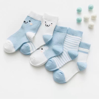 Sét 5 Đôi Tất Sợi Bông Cổ Cao Cho Bé 0-3  Tuổi