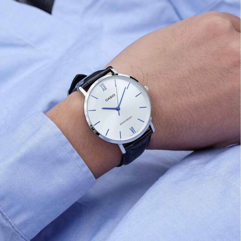 Đồng hồ đôi nam nữ dây da Casio MTP-VT01L