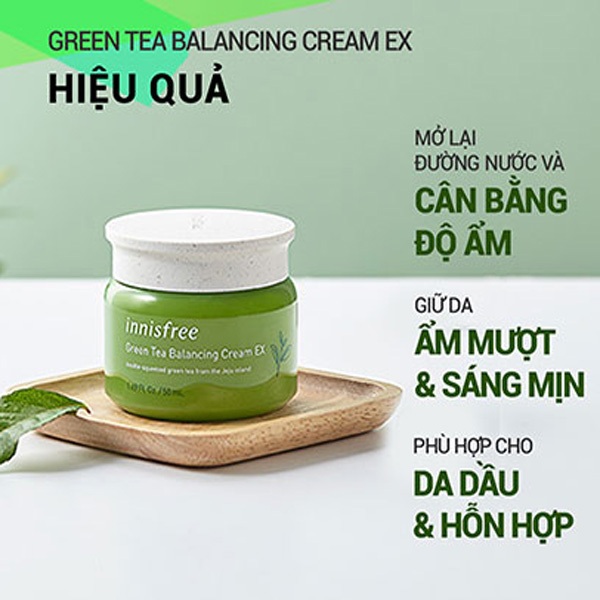 Kem dưỡng trà xanh Innisfree Green Tea Balancing Cream Ex 50ml Hàn Quốc