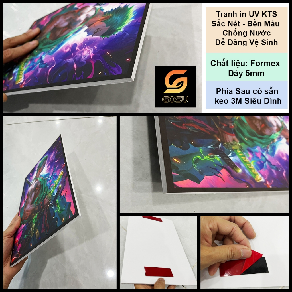 Bộ tranh 10 bức anime kimetsu no yaiba- Demon Slayer anime manga decor góc học tập làm việc siêu đẹp