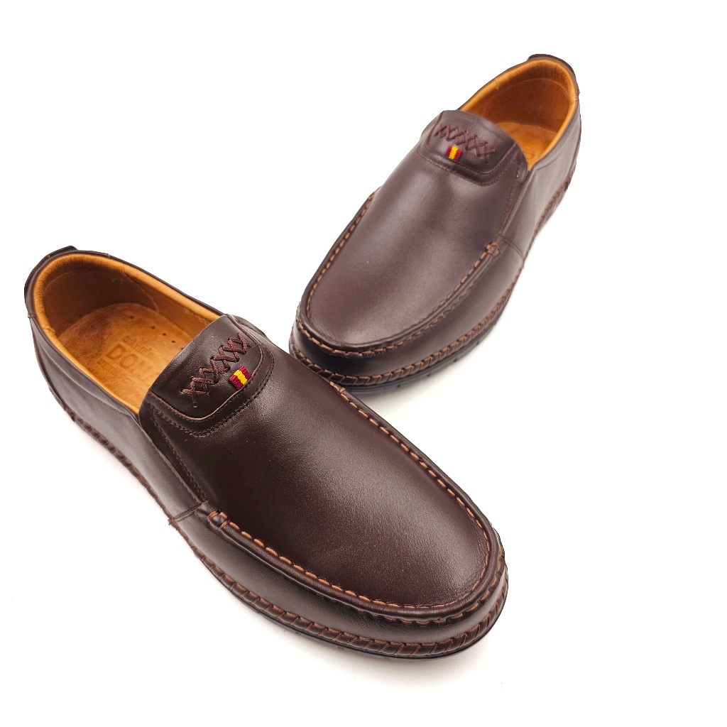 Giày Lười Nam Da Bò Donavy Cao Cấp, Kiểu Khâu Viền May 6X Bắt Mắt, May Quai Và Đế Chắc Chắn D.G6X