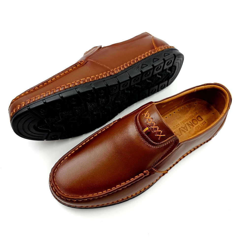 Giày Lười Nam Da Bò Donavy Cao Cấp, Kiểu Khâu Viền May 6X Bắt Mắt, May Quai Và Đế Chắc Chắn D.G6X