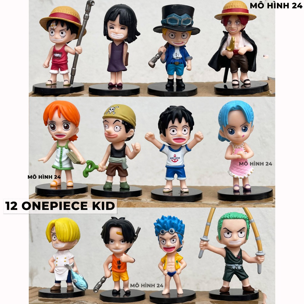 BỘ COMBO mô hình 12 onepiece KID nhân vật one piece hồi nhỏ luffy vivi sabo ace usopp franky