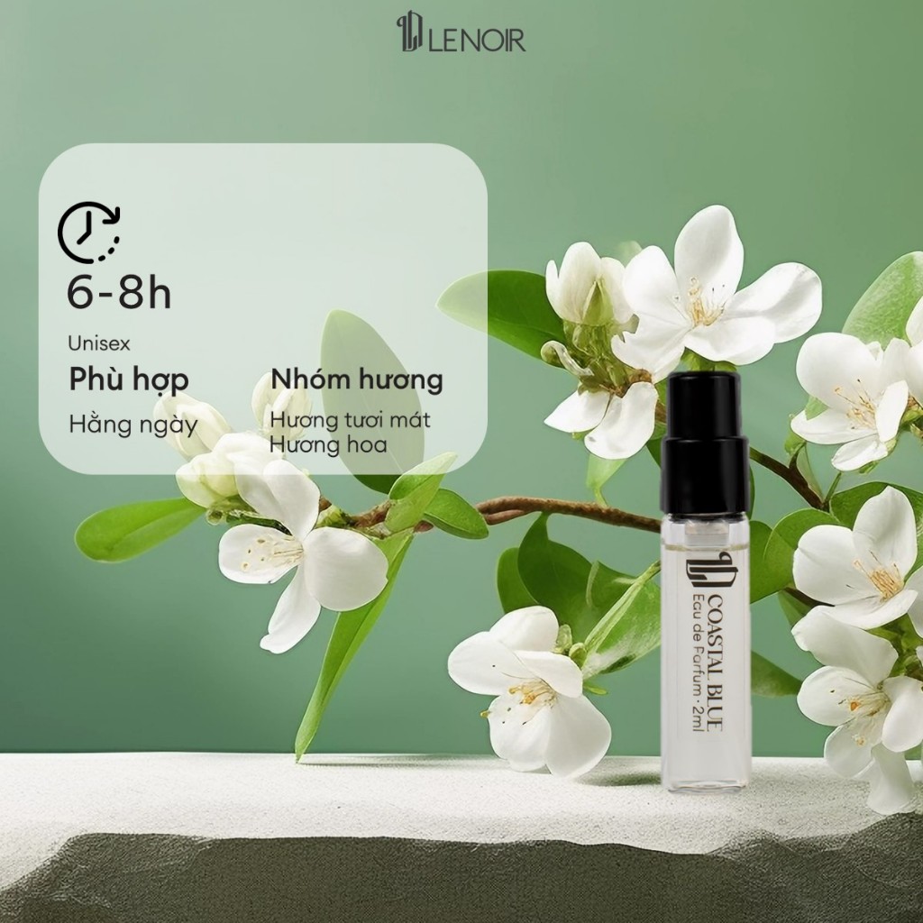 Nước hoa nữ ngọt ngào/ nước unisex thanh lịch Lenoir Coastal Blue tươi mát, hương hoa nhài