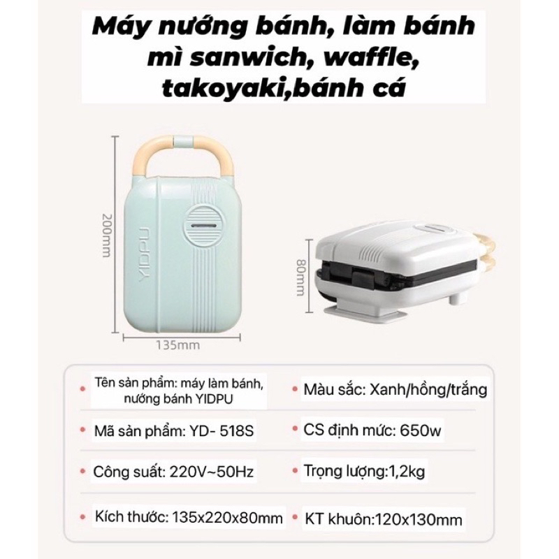 Máy nướng bánh mì mini YIDPU cao cấp
