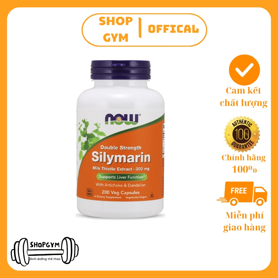 Viên uống NOW Silymarin Milk Thistle Extract 300 mg hỗ trợ thanh lọc, giải độc gan, bảo vệ sức khỏe gan - Shop Gym