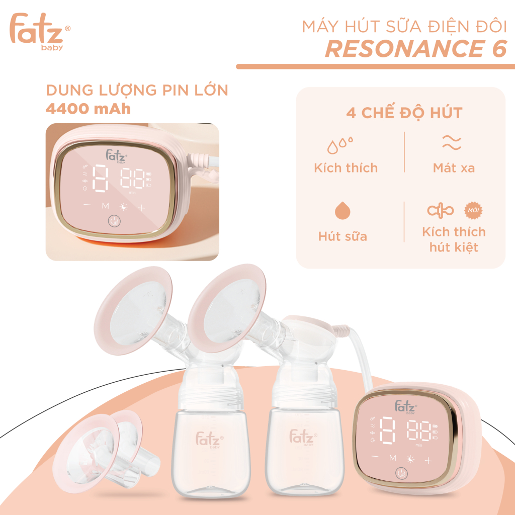 Máy hút sữa điện đôi Fatzbaby - RESONANCE 6 - FB1102VN