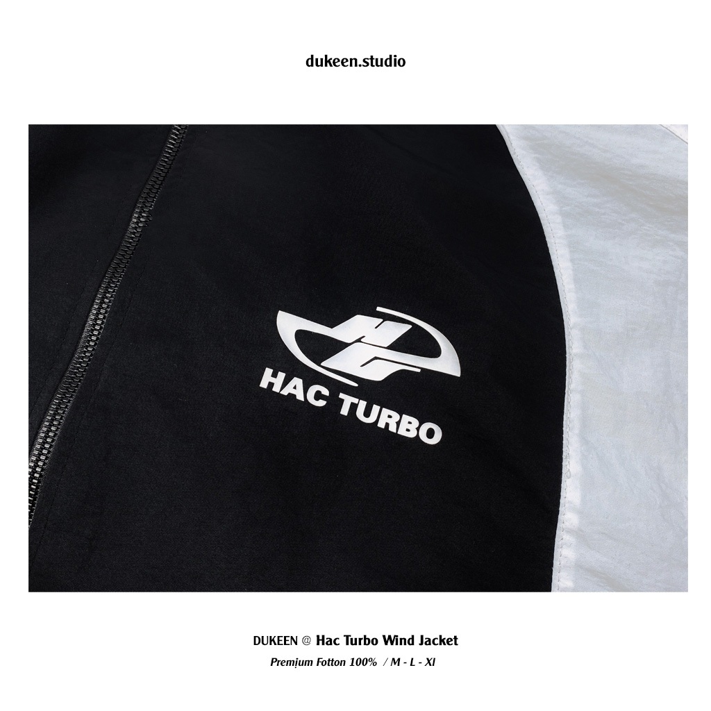 Áo Khoác Gió Nhăn Local Brand Sporty HacTurbo Dukeen Vải Gió Dù Nhăn 2 Lớp Oversize Nam Nữ Form Rộng A035