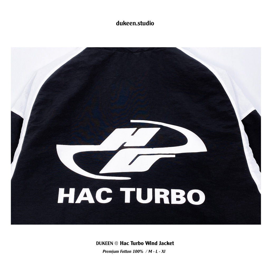 Áo Khoác Gió Nhăn Local Brand Sporty HacTurbo Dukeen Vải Gió Dù Nhăn 2 Lớp Oversize Nam Nữ Form Rộng A035