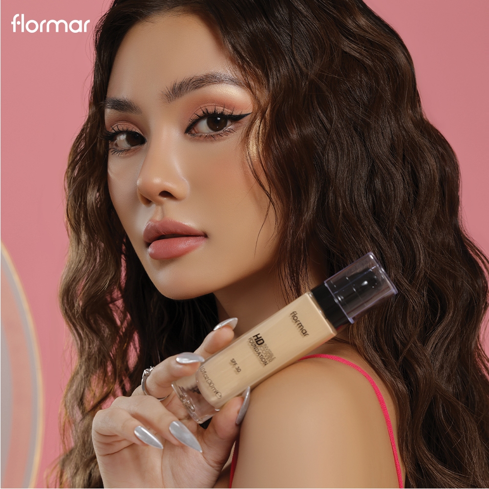 Combo Kem Nền FLORMAR Invisible Cover HD Foundation và Che Khuyết Điểm FLORMAR Perfect