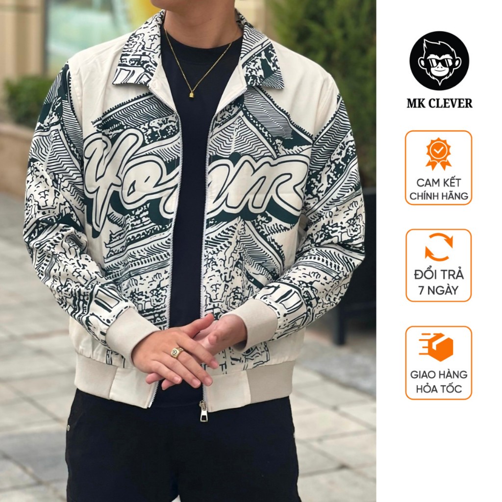 Áo khoác bomber nam MK CLEVER JACKET YOUR chất liệu vải gió Cross