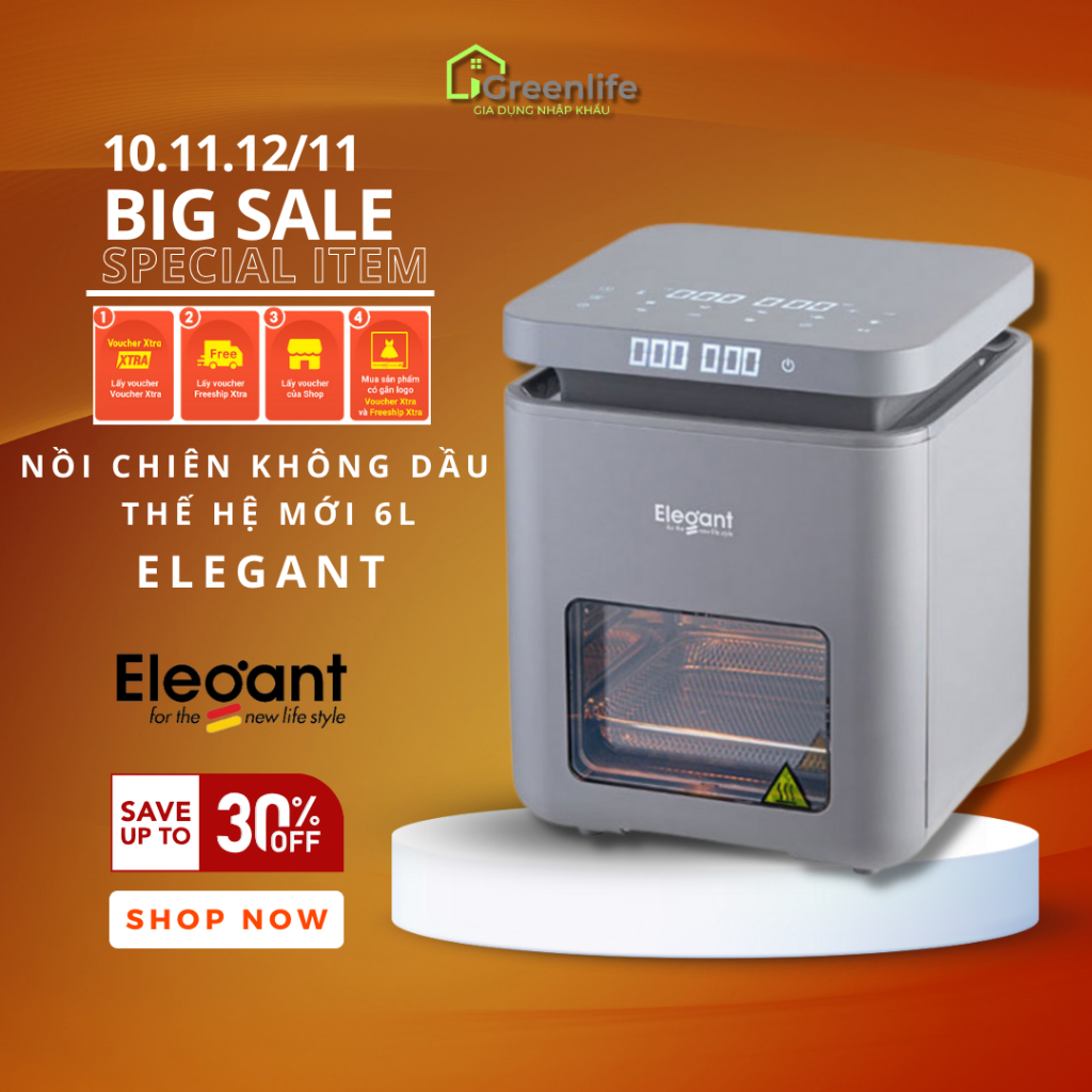 Nồi chiên không dầu đa năng Princess 12 Lít Hà Lan thế hệ mới - Green Life Gia Dụng Nhập Khẩu