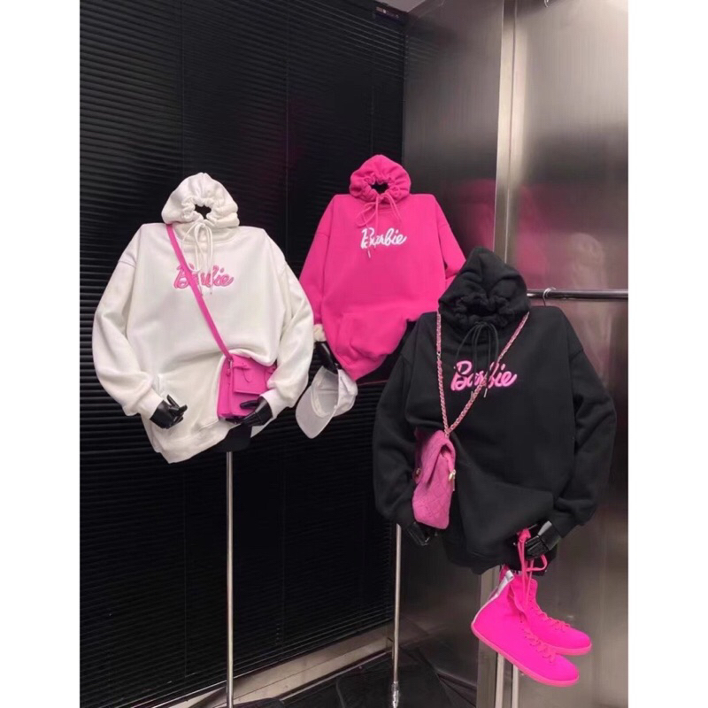 ÁO NỈ HOODIE BARBIE LÓT LÔNG MỊN DÀY ẤM FREESZIE HÀN