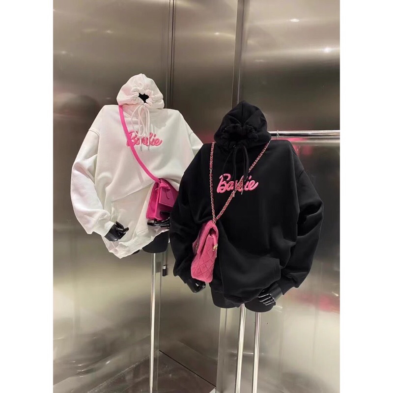 ÁO NỈ HOODIE BARBIE LÓT LÔNG MỊN DÀY ẤM FREESZIE HÀN