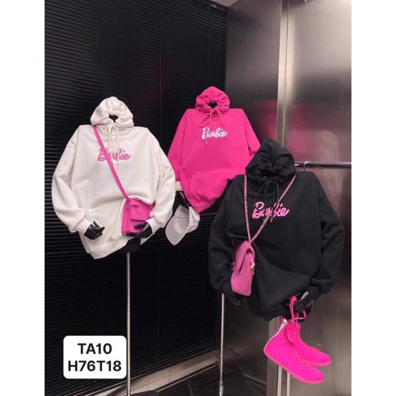 ÁO NỈ HOODIE BARBIE LÓT LÔNG MỊN DÀY ẤM FREESZIE HÀN