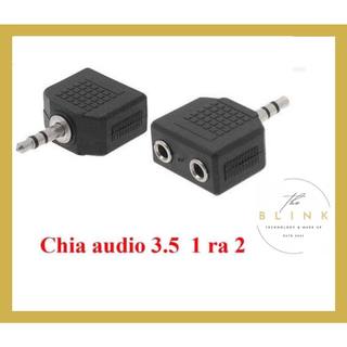 Đầu jack chia âm thanh cổng 3.5 mm 1 ra 2 cổng 3.5mm
