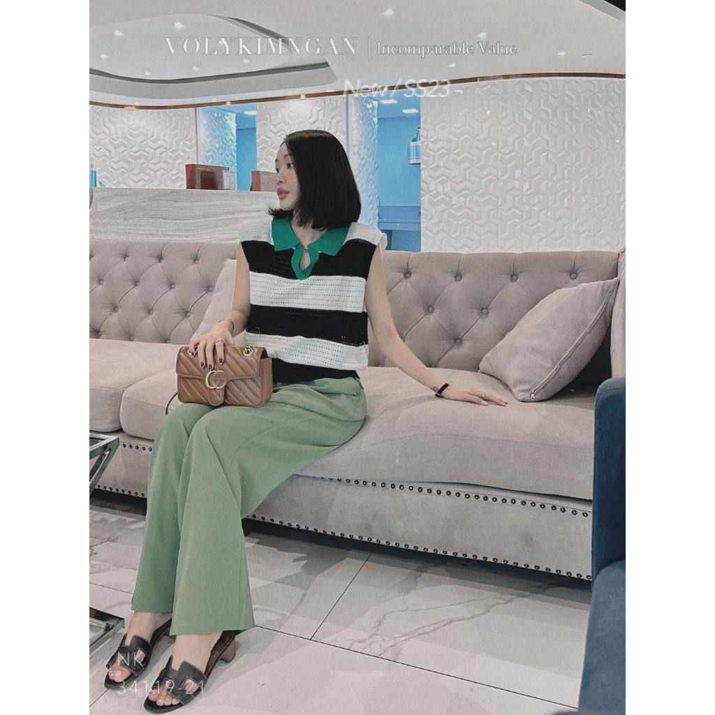 Set sn áo lỗ quần satin 3 màu