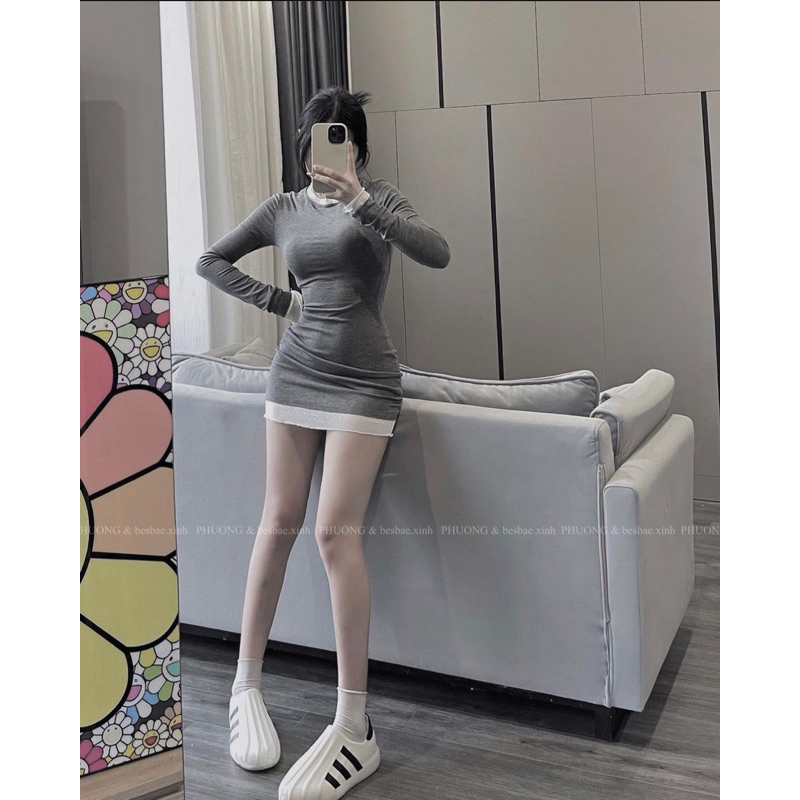 Set váy cottong 2 chi tiết tách