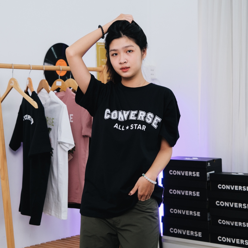 Áo Thun Cổ Tròn Ngắn Tay Converse All Star Unisex Classic Black - Đen, Thời Trang Unisex, Chính Hãng