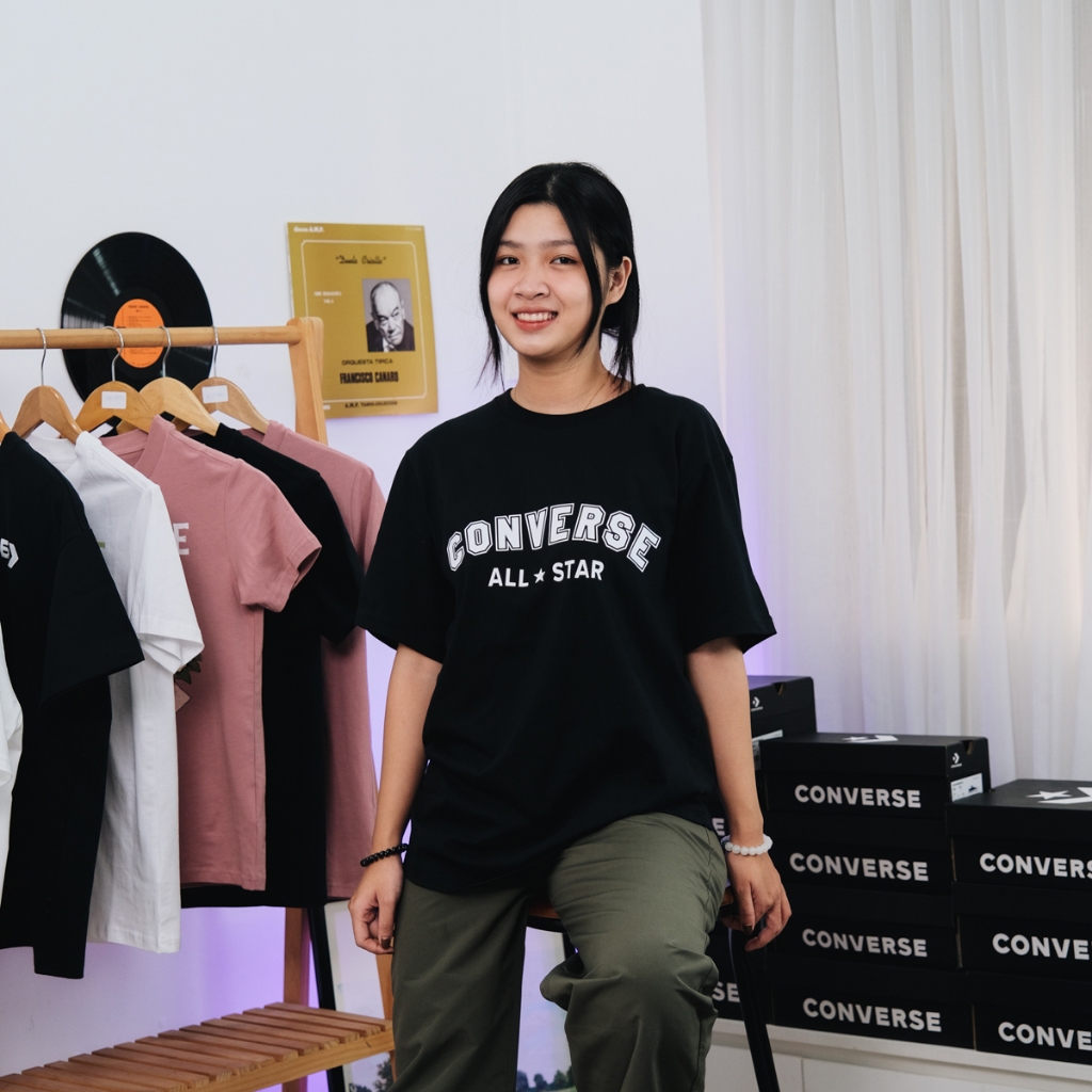 Áo Thun Cổ Tròn Ngắn Tay Converse All Star Unisex Classic Black - Đen, Thời Trang Unisex, Chính Hãng