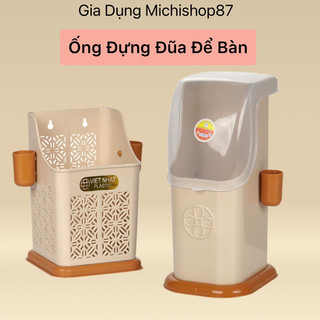 Ống đựng đũa thìa hai ngăn kèm ống tăm có nắp đậy và không nắp đậy Việt Nhật