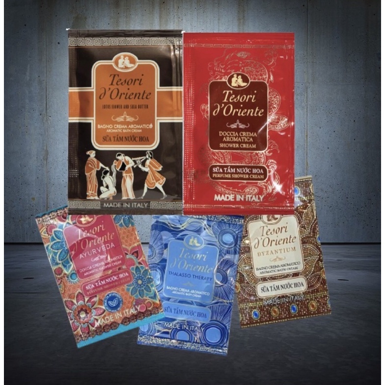 Sữa Tắm Gói Nước Hoa Tesori d'Oriente dạng sữa tắm dây 9ml dưỡng ẩm, lưu hương lâu dài ngọt quyến rũ
