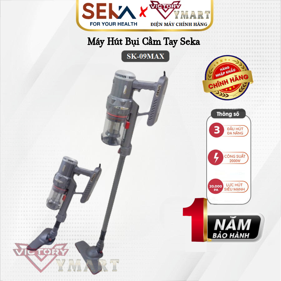 Máy Hút Bụi Cầm Tay SEKA SK-09Max - 2000W Lực Hút Cực Mạnh Làm Sạch Dễ Dàng - Hàng Chính Hãng