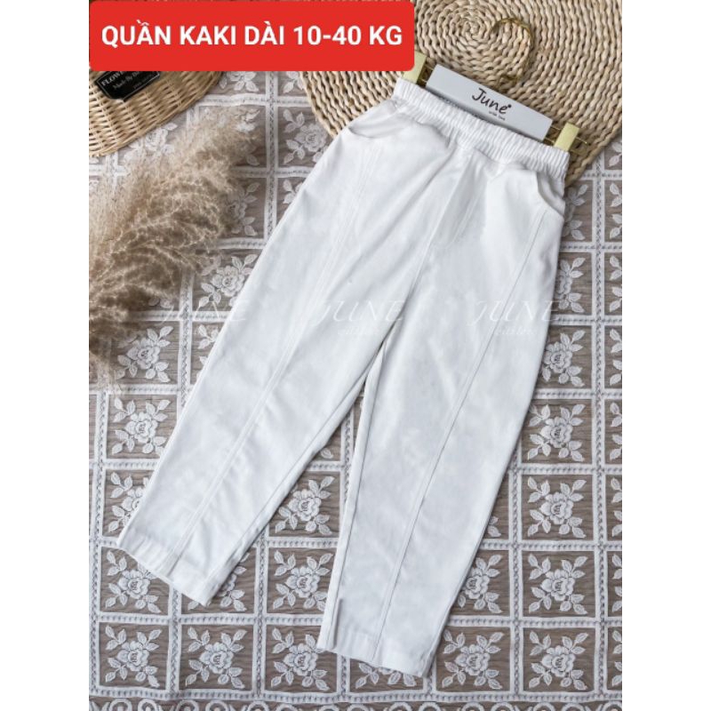 QUẦN KAKI TRẮNG DÀI cho bé 8 đến 40 kg chất kaki dày thoáng mát dễ phối nhiều loại áo HAIVANCO đi học đi chơi đều đẹp