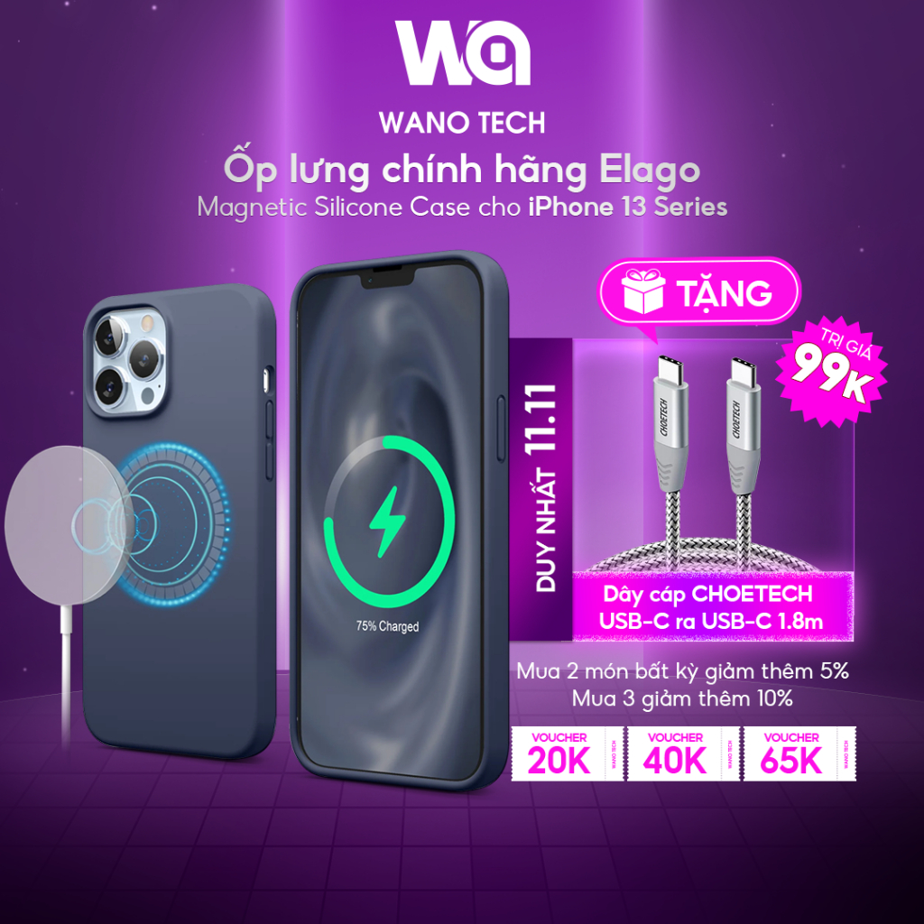 Ốp lưng elago Magnetic Silicone Case cho Iphone 13 Series