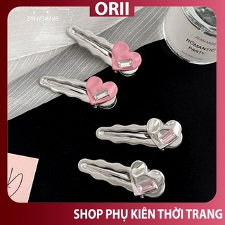 kẹp tóc mái kim loại hình trái tim , kẹp rẻ ,kẹp đẹp kẹp hàn quốc phong cách lolita nhẹ nhàn đơn giản .