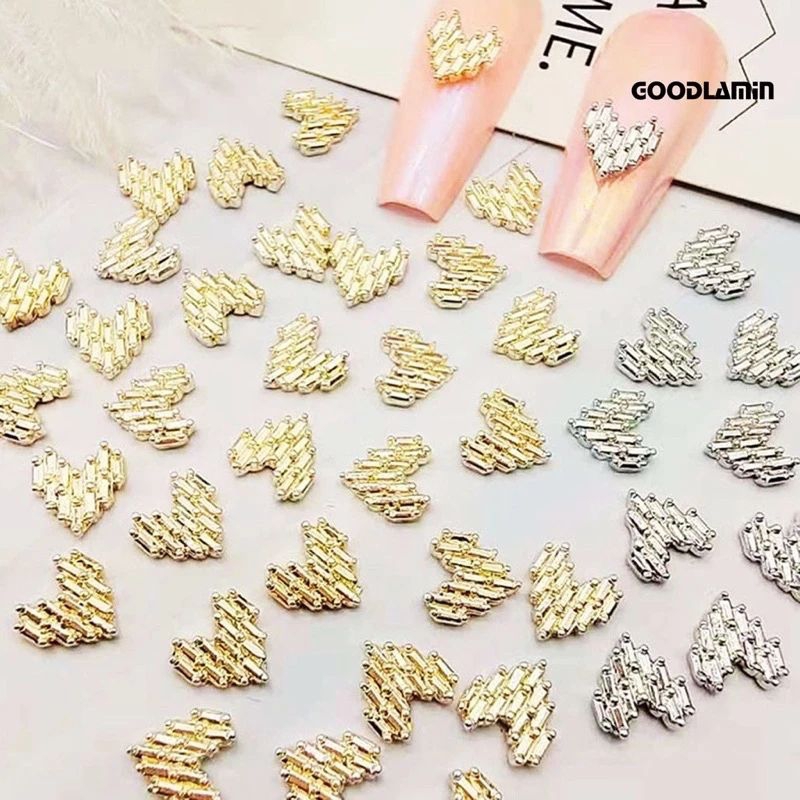 Set charm nail kim loại set 20 viên,charm trang trí móng nhiều mẫu