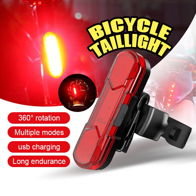 Đèn hậu xe đạp pin sạc 4 chế độ sáng,Đèn led xe đạp cảnh báo an toàn chống thấm nước Có Thể Sạc Lại Tặng kèm sạc USB