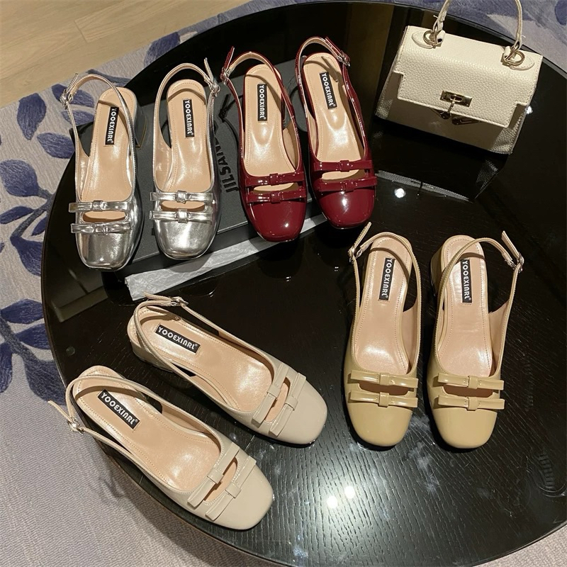 Giầy cao gót 4cm nơ kép 2023